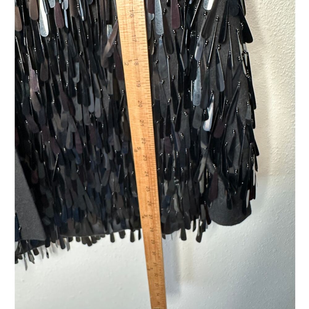 Valentino Garavani Black Sequin Fringe Shirt Jacket Medium - Picture 12 of 13